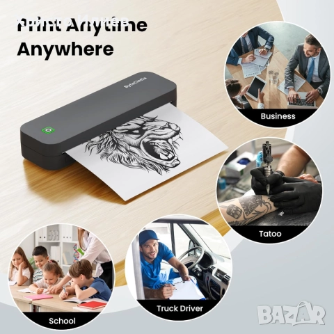 Преносим принтер A4 с термохартия Bluetooth термопринтер, снимка 6 - Принтери, копири, скенери - 52552009