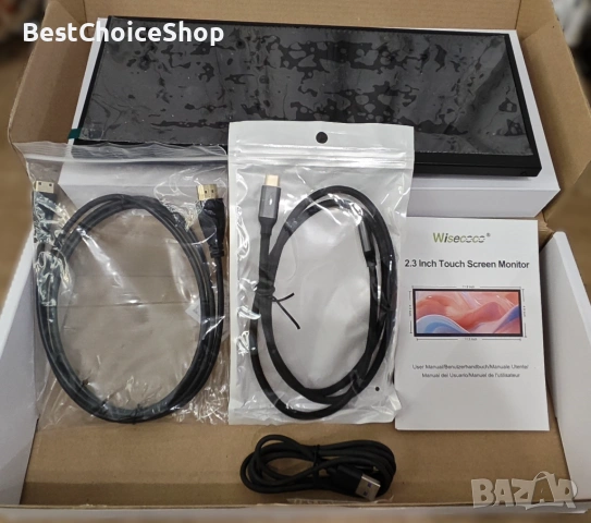 12.3-инчов тъч монитор с HDMI за лаптоп, вторичен дисплей – Портативен LCD, снимка 3 - Монитори - 53367013