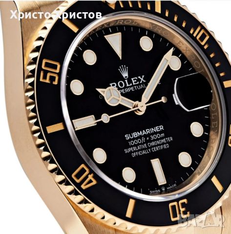 Мъжки луксозен часовник Rolex Submariner 41 mm 126618LN Yellow Gold Black Dial , снимка 3 - Мъжки - 45506334