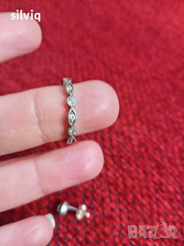сребърен пръстен и обеци пандора , снимка 3 - Обеци - 53446148