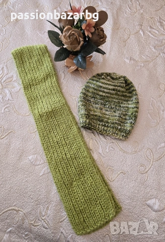 Комплект шал и шапка за малки
