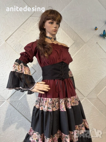 Рокля за ромски танци на ластици с корсет, снимка 10 - Рокли - 53596175