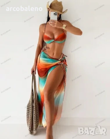 Секси дамски бански костюм от три части , снимка 5 - Бански костюми - 50540385