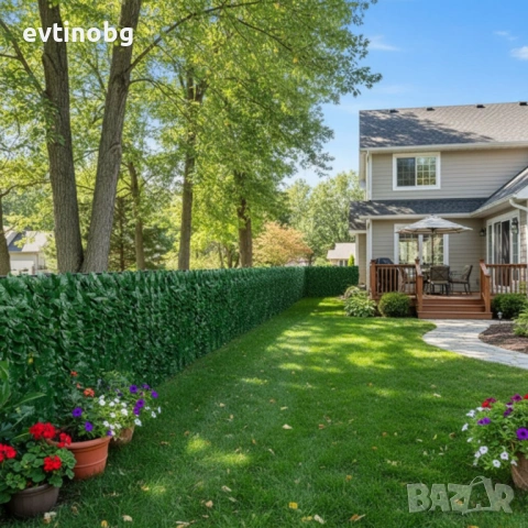 Ограда от зелени листа - панел за уединение с реалистичен вид 3 x 0,5 м, снимка 3 - Огради и мрежи - 53778547