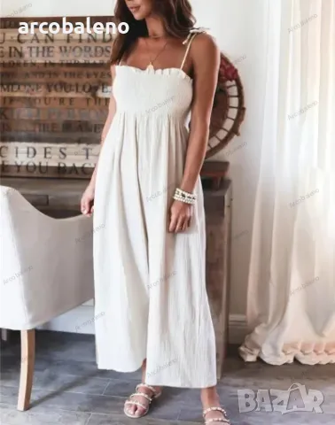 Едноцветен дамски гащеризон без ръкави с висока талия, 4цвята , снимка 8 - Гащеризони - 49736382