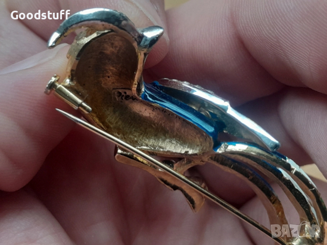 Арт Деко стара брошка,Pierre Cardin,емайл,маркировки,позлата , снимка 8 - Антикварни и старинни предмети - 53427605
