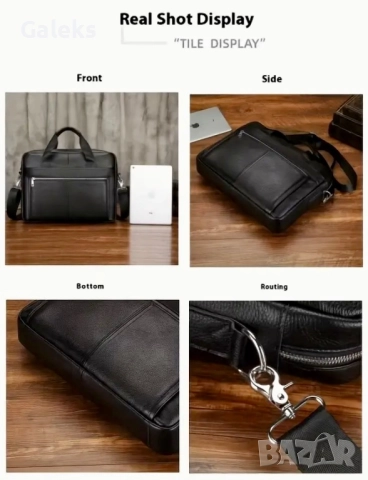 Кафява Елегантна и Дизайнерска бизнес чанта SCHLATUM* (куфарче за лаптоп 15”), снимка 2 - Чанти - 49280853