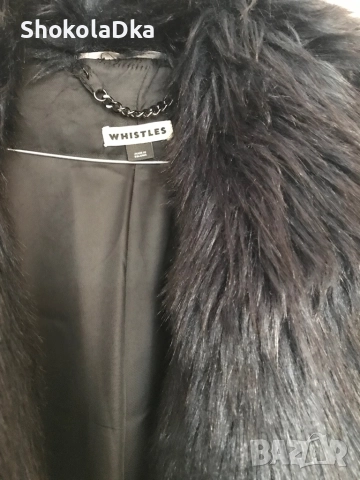 Палто с косъм Whistles размер М, снимка 6 - Палта, манта - 52826887