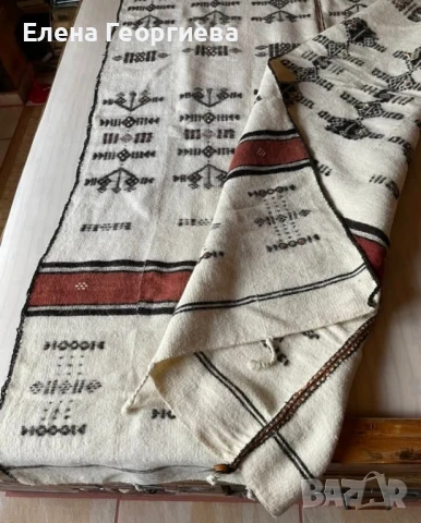 Тъкан килим(кувертюра) 100 % козя вълна. , снимка 5 - Антикварни и старинни предмети - 51246576