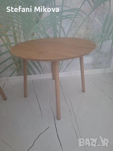 Кръгли дървени масички, снимка 4 - Маси - 53801850