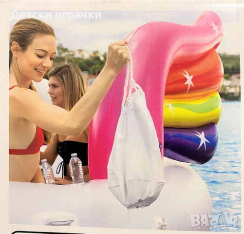 Надуваем дюшек парти остров Еднорог Intex 503 x 335 x 173 см, за парти, Unicorn Party, снимка 5 - Басейни и аксесоари - 51107370