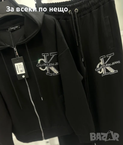 Calvin Klein Дамски Черен Спортен Комплект С Бродирано Лого🔝Дамски Спортен Екип Код A835, снимка 2 - Спортни екипи - 51384209