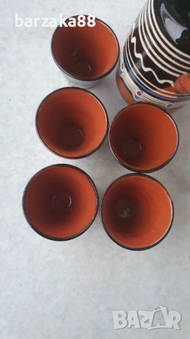 Керамична каничка с 5 бр. чашки, снимка 5 - Други стоки за дома - 53258035