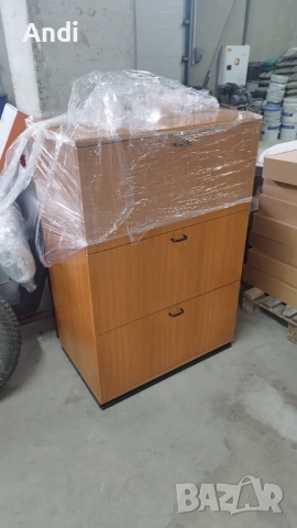 Офис шкаф - шкаф с 3 чекмеджета цвят череша 80/50/118см