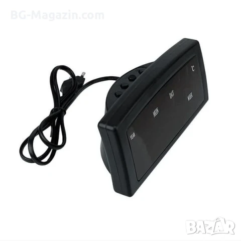 Голям LED дигитален настолен часовник с термометър дата за стая офис електронен температура спалня, снимка 3 - Други - 51038290