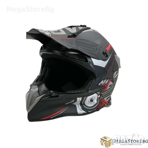 Кросова каска 188 - размер S - Matt Black/Grey Red, снимка 4 - Аксесоари и консумативи - 50527247