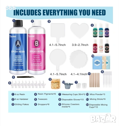 Комплект епоксидна смола, снимка 4 - Други стоки за дома - 54182964