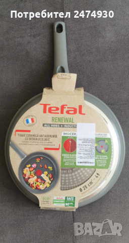 Керамичен тиган Tefal 28см, снимка 3 - Съдове за готвене - 45024861