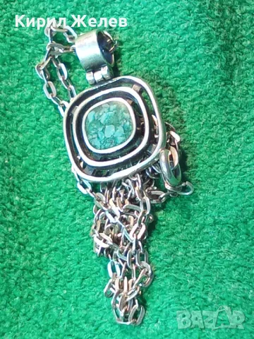 NIKOL@AS Арт СРЕБЪРНО КОЛИЕ с МЕДАЛЬОН МАТИРАНО СРЕБРО 925 КАМЪК ХРИЗОКОЛА на БИЖУТЕРА НИКОЛАС 49803, снимка 15 - Колиета, медальони, синджири - 49426175