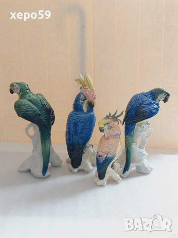Прекрасен лот от четири папагала на немската фирма Карл Енс (Karl Ens)., снимка 2 - Антикварни и старинни предмети - 54238031