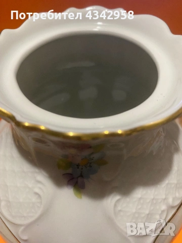 Lindner. Порцеланова ваза. 1970 г., снимка 8 - Антикварни и старинни предмети - 53261857