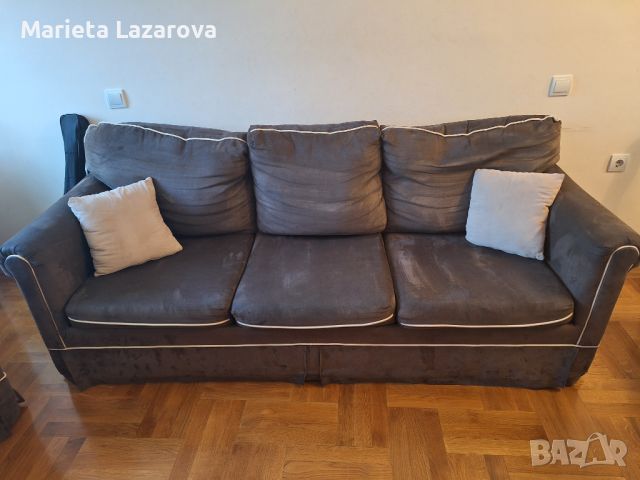 Продавам разтегателен диван с фотьойл и ТВ секция, снимка 3 - Дивани и мека мебел - 46257938