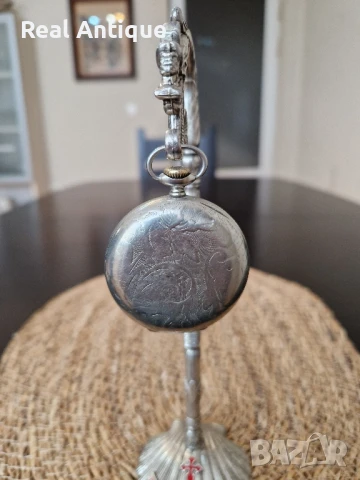 Рядък антикварен колекционерски швейцарски джобен часовник Hebdomas , снимка 6 - Антикварни и старинни предмети - 50976657