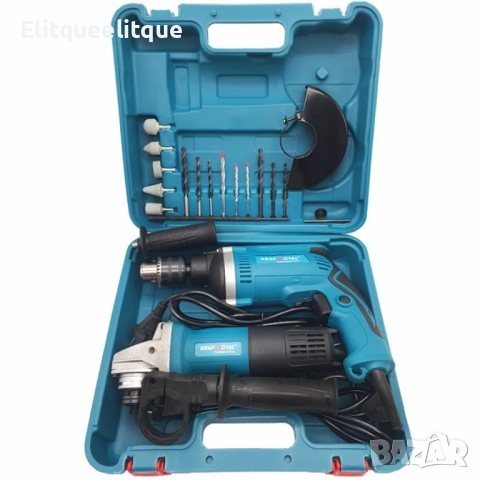 Ударна бормашина и ъглошлайф 1200W Kraft Royal