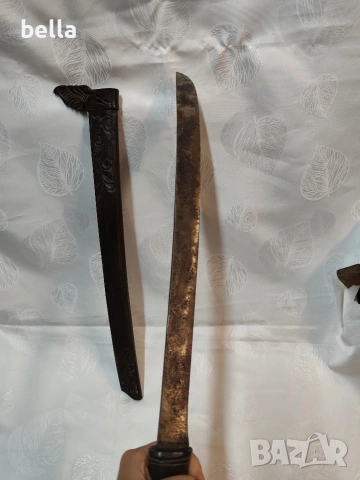 Автентичен индонезийски нож-сабя тип Голок, снимка 7 - Антикварни и старинни предмети - 54112363