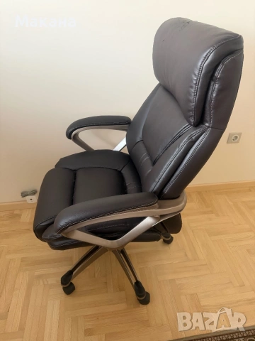 Кожен Офис стол кафяв lumber support, снимка 5 - Столове - 53900507