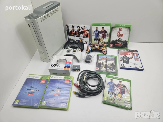 Xbox 360 конзола джойстици игри кабели