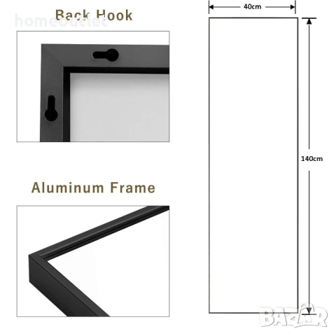 ПРОМОЦИЯ Висококачествено огледало 2 в 1 с черна метална рамка MIRROR AA01016AAF001N-3, снимка 5 - Огледала - 53720950