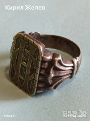 Винтидж сребърен пръстен с монограм орнаментиран майсторска ръчна изработка 51815, снимка 9 - Пръстени - 53003050