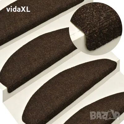 vidaXL Самозалепващи стелки за стъпала, 10 бр, кафяви, 65x21x4 см(SKU:149713）, снимка 2 - Други - 48482837