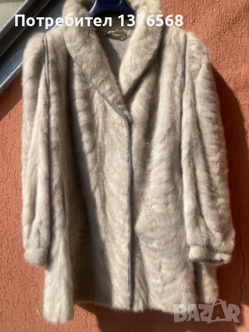 Луксозно кожено палто бяла норка, снимка 5 - Палта, манта - 53734176