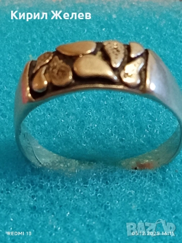 Сребърен пръстен с декорация майсторска ръчна изработка 51108, снимка 3 - Пръстени - 52640032