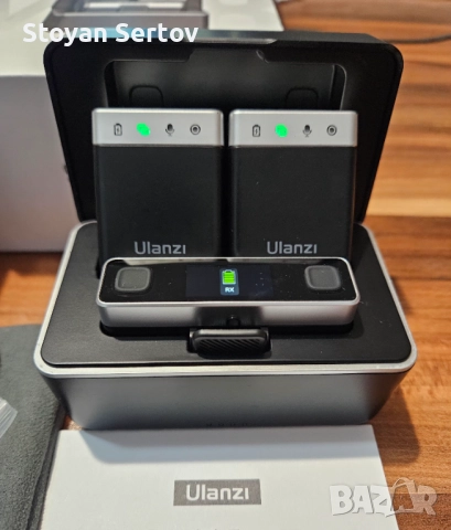 Ulanzi AM18 — 2 микрофона + приемник, тип влогърски, снимка 2 - Микрофони - 52877531