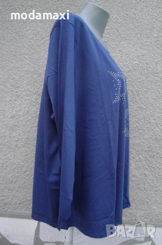 4XL Нова синя блуза със звезди от капси , снимка 6 - Блузи с дълъг ръкав и пуловери - 45027972