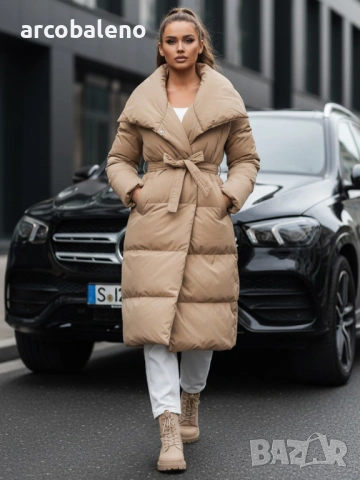 Дамско дълго ватирано зимно яке FAVI, 4цвята , снимка 7 - Якета - 53091074