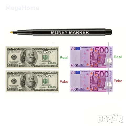 Маркер за проверка на фалшиви банкноти, Евро,Euro черен, снимка 3 - Други стоки за дома - 53455236