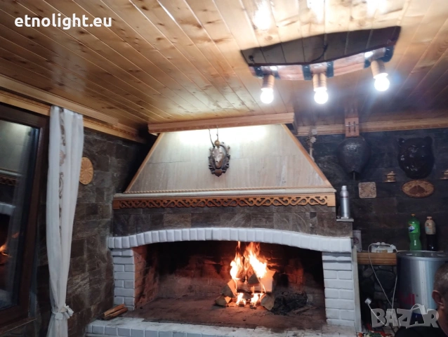 Полилеи от автентични реставрирани бъчви с ръчно изработени дървени чашки, снимка 17 - Полилеи - 52771082