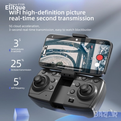 WIFI FPV професионален мини RC сгъваем дрон със 1080px камера, снимка 6 - IP камери - 52895223