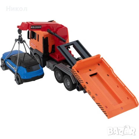 Камион Пътна помощ и кола със звук и светлина 🚚 , снимка 5 - Коли, камиони, мотори, писти - 53832604