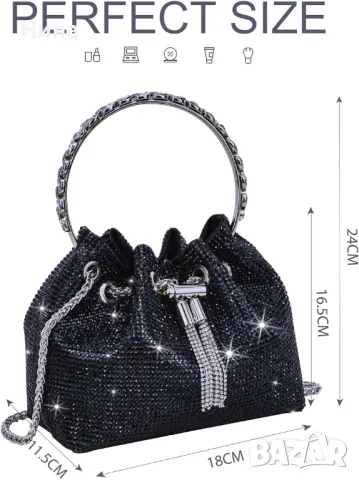Мека блестяща чанта All Around Diamante, снимка 6 - Чанти - 49832939