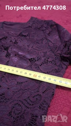 Дантелена рокля, бордо , снимка 3 - Рокли - 54009601
