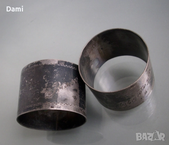 Старинни пръстени рингове за салфетки аксесоар за маса, снимка 2 - Антикварни и старинни предмети - 52923358