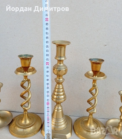месингови свещници , снимка 5 - Антикварни и старинни предмети - 53956955