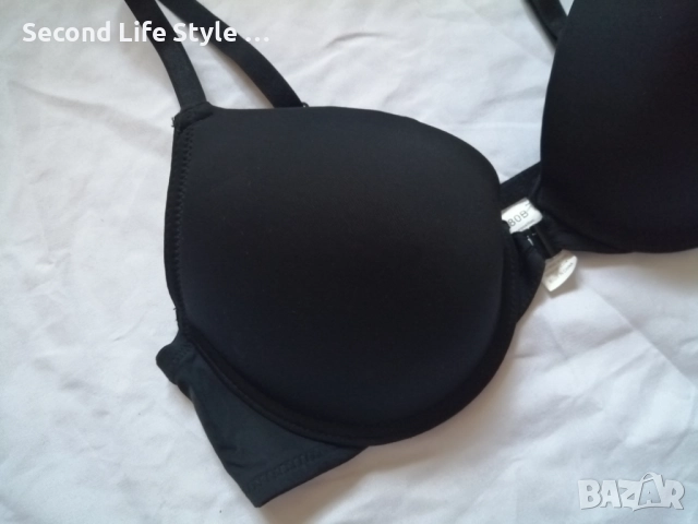 80B изчистен черен сутиен със закопчаване отпред, снимка 3 - Бельо - 52922860