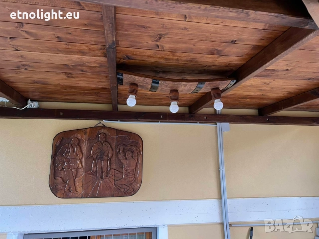 Полилеи от автентични реставрирани бъчви с ръчно изработени дървени чашки, снимка 10 - Полилеи - 52771082