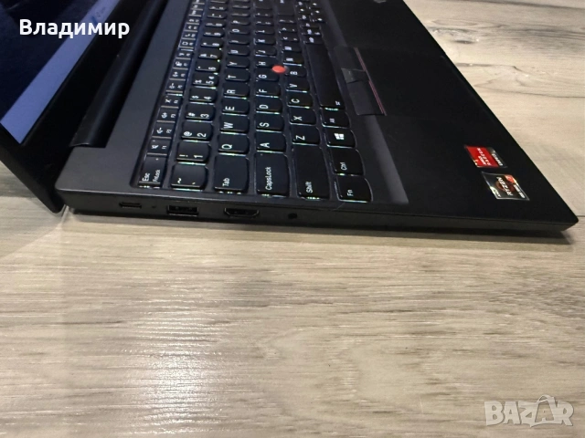 Lenovo ThinkPad E15-Ryzen 7 4700U/16гб/512гб м.2 nvme/подсветка, снимка 7 - Лаптопи за работа - 53795954